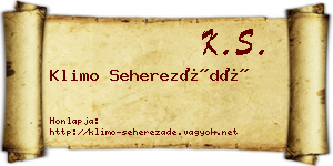 Klimo Seherezádé névjegykártya